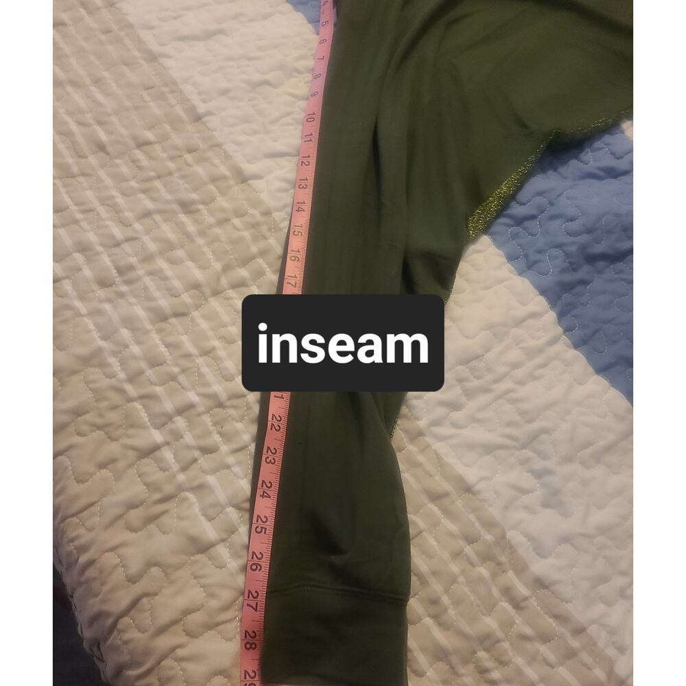 Quacker Factory Womens 2X Green Jogger Pants New Soft Pull On Metallic Strip - Picture 5 of 7